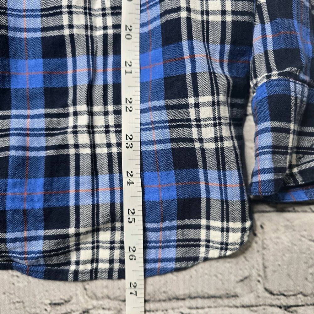 J Crew Womens Boy Fit Cotton Blue Plaid Button Up Fall Preppy Blouse Size 4 - Picture 10 of 12